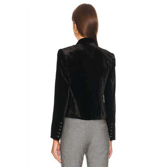 NEW L'AGENCE brooke double breasted crop blazer in black - Picture 4 of 4